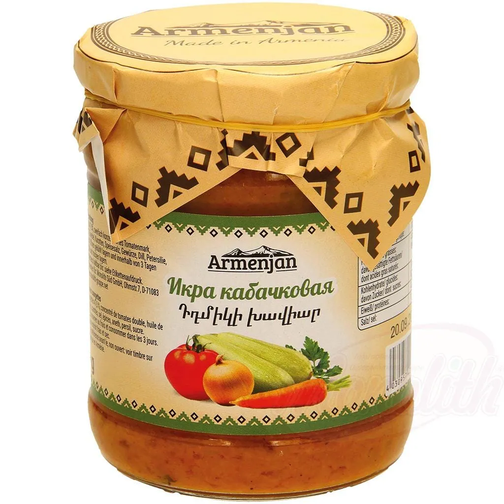 Armenjan Préparation de courgettes – tartinade mijotée aux herbes et double concentré de tomate