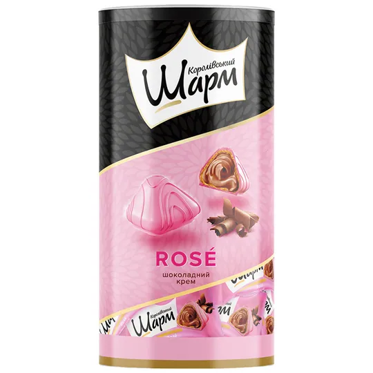 AVK Korolivsky Sharm – bonbons gaufrés fourrés chocolat, glaçage rose 235 g