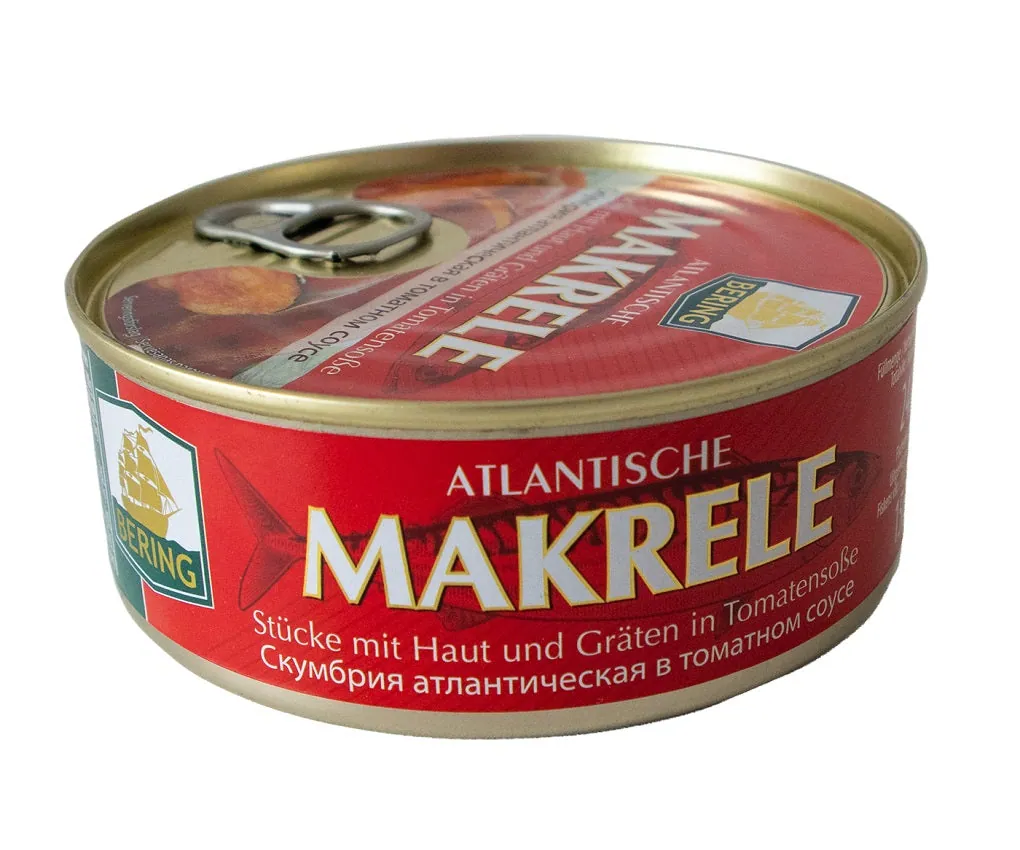 Bering Maquereau en sauce tomate – morceaux avec peau et arêtes, 240 g