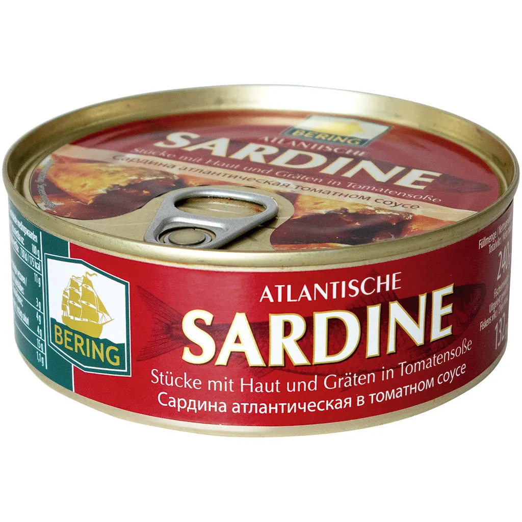 Bering Sardines de l’Atlantique – en sauce tomate, 240 g