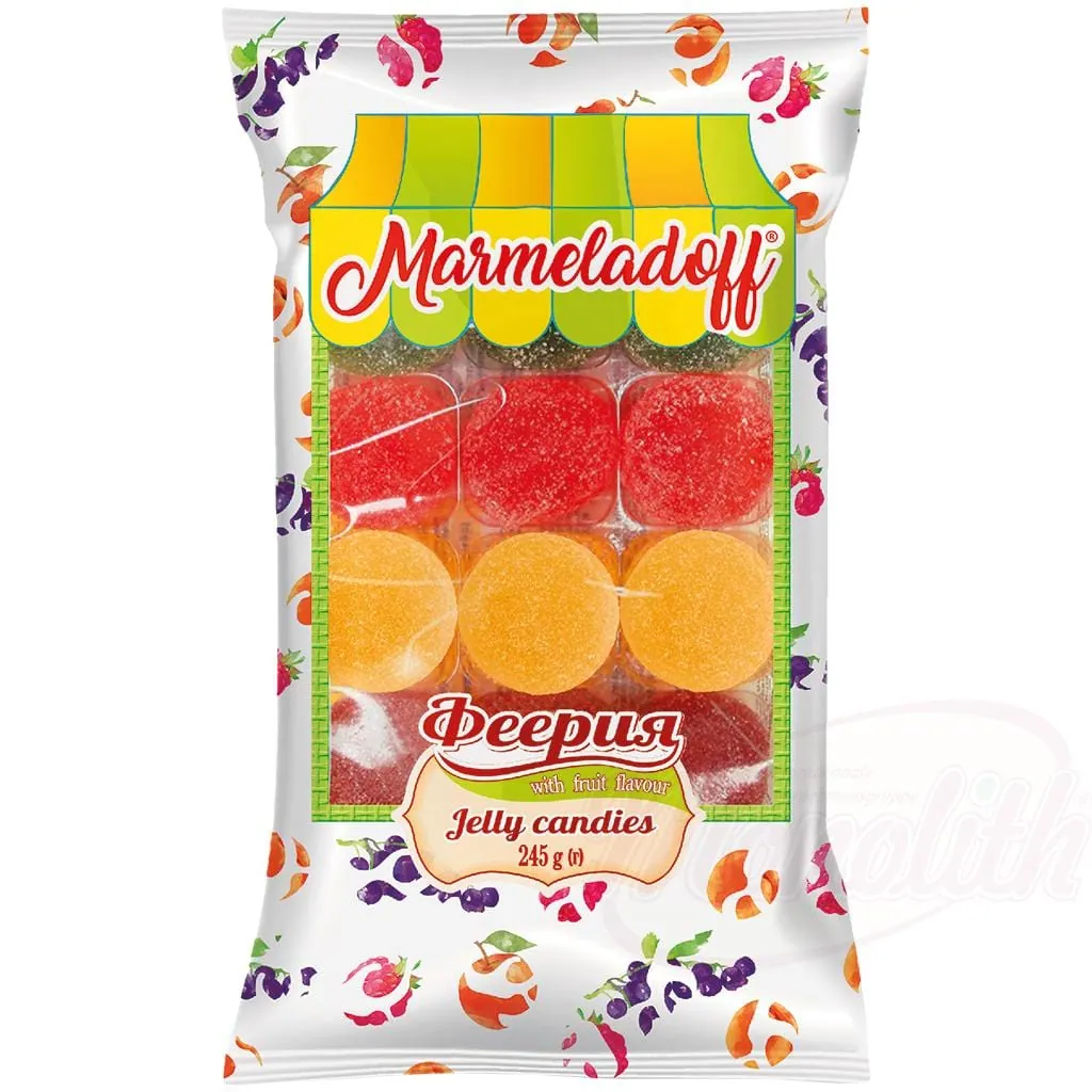FEERIA Bonbons gélifiés "Feeria" – mélange de fruits fraise, pomme, cassis, abricot