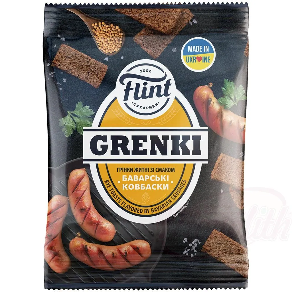 FLINT Croûtons de pain de seigle – saveur saucisse bavaroise