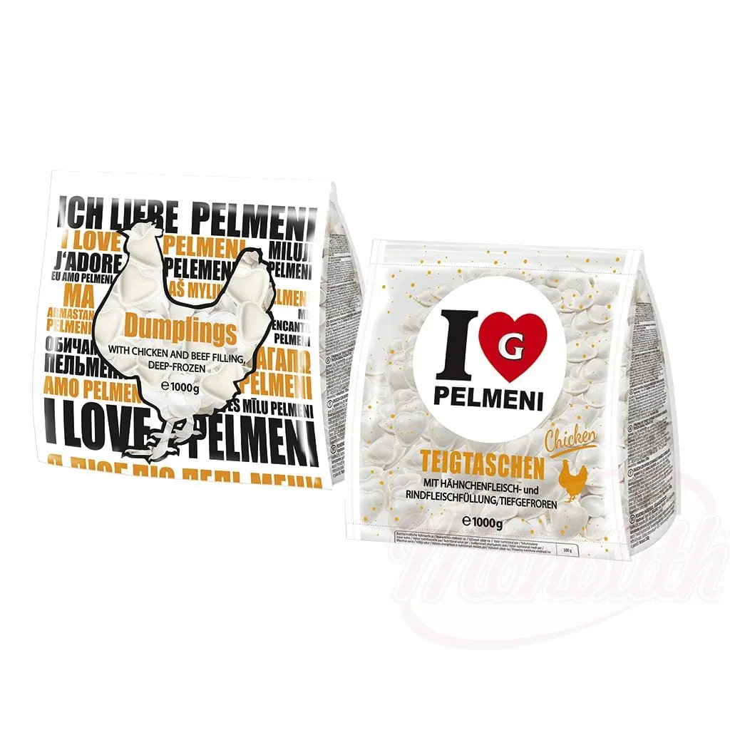 Germes I Love Pelmeni Chicken - Chaussons fourrés au poulet et au bœuf, surgelés