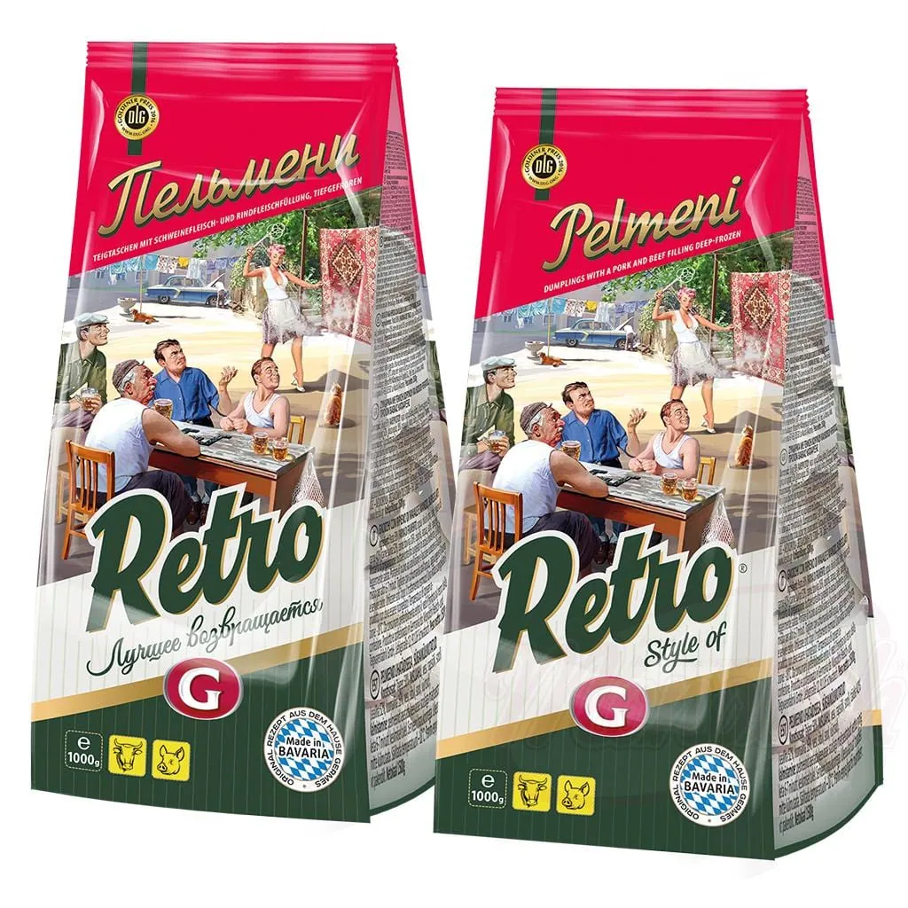 Germes Retro Pelmeni - Chaussons farcis au porc et au bœuf, surgelés