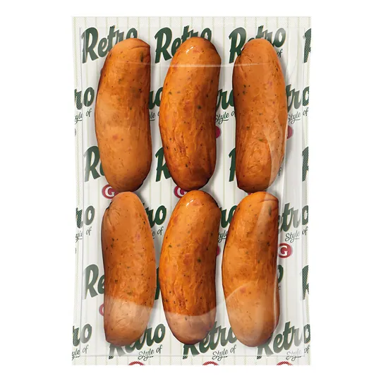 Germes Retro Saucisses fumées cuites – saucisses de porc à l’est-européenne, goût fumé doux
