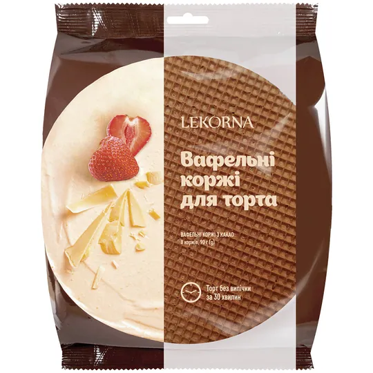 LEKORNA Feuilles de gaufrettes assorties – 8 plaques pour desserts maison 90 g