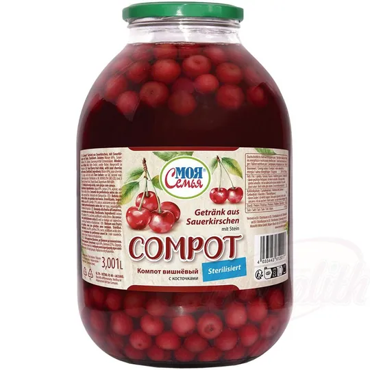 MOJA SEMJA Compot de griottes – boisson aux griottes entières, stérilisée