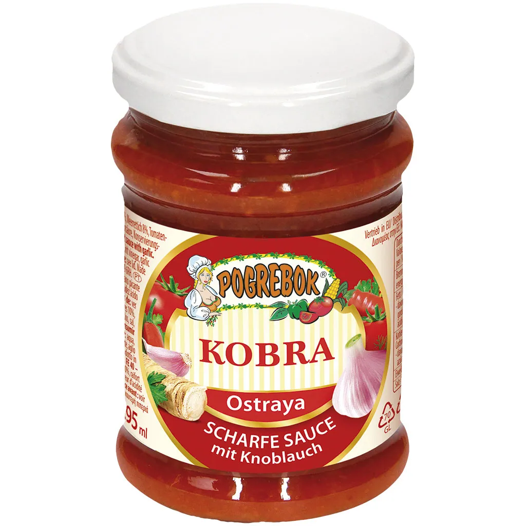 POGREBOK Sauce piquante à l’ail Kobra – relevée au piment et raifort 295 ml