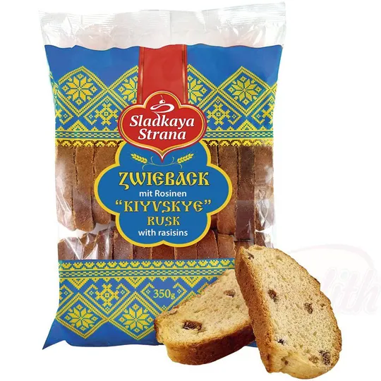 SLADKAYA STRANA Biscottes aux raisins "Kiyvskye" – croustillantes, dorées