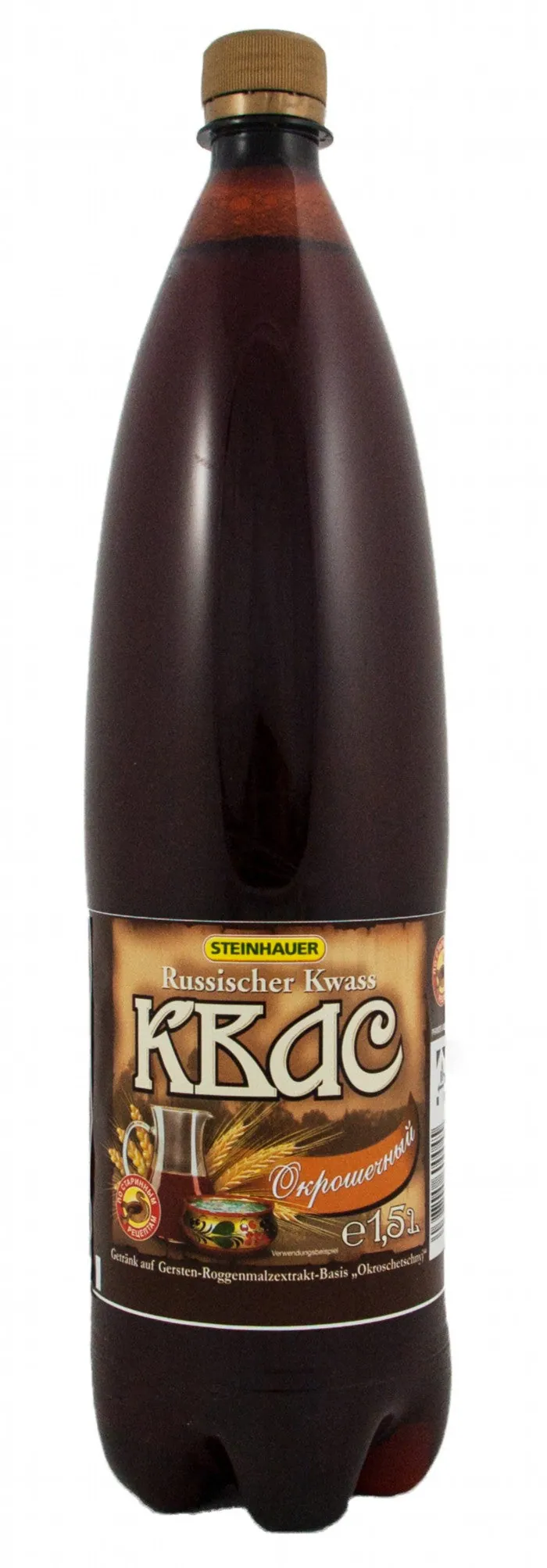 Steinhauer Kwas Okroschetchnyj – boisson rafraîchissante pétillante au malt d’orge et de seigle 1,5 L