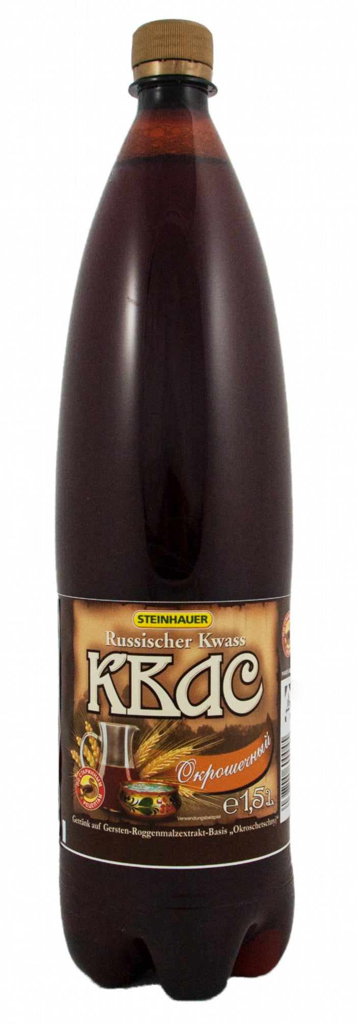 Steinhauer Kwas Okroschetchnyj – boisson rafraîchissante pétillante au malt d’orge et de seigle 1,5 L