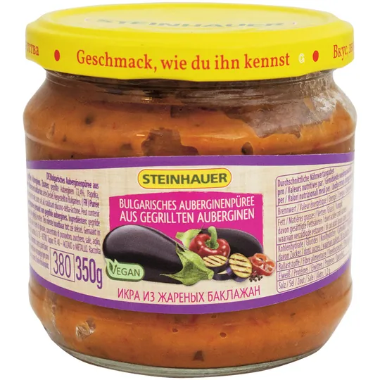 Steinhauer Purée d’aubergine façon bulgare – aubergines grillées, goût fumé 380 ml