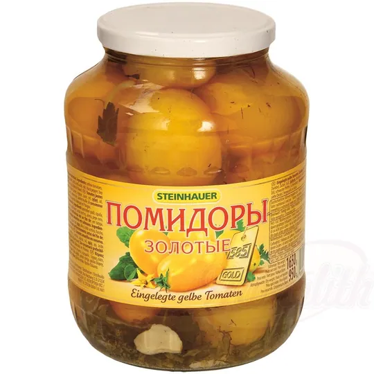 Steinhauer Tomates jaunes marinées "Pomidory zolotye" – marinade douce à l’aneth et au laurier