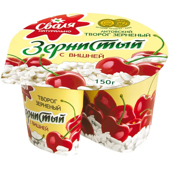 Svalya Crème cottage cerise – fromage frais granuleux & crème (20% préparation à la cerise)
