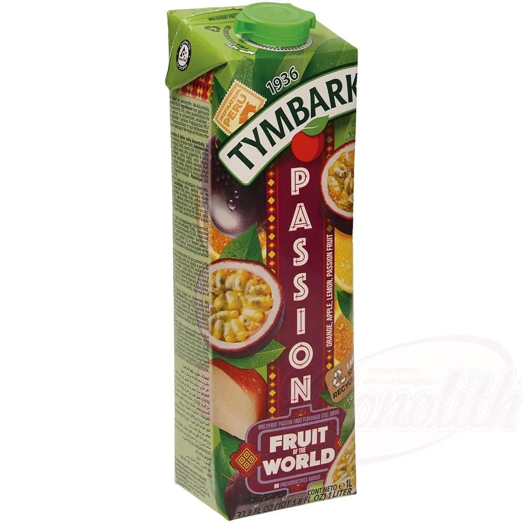 Tymbark “Passion” – boisson multifruits, saveur maracuja (sans bulles)