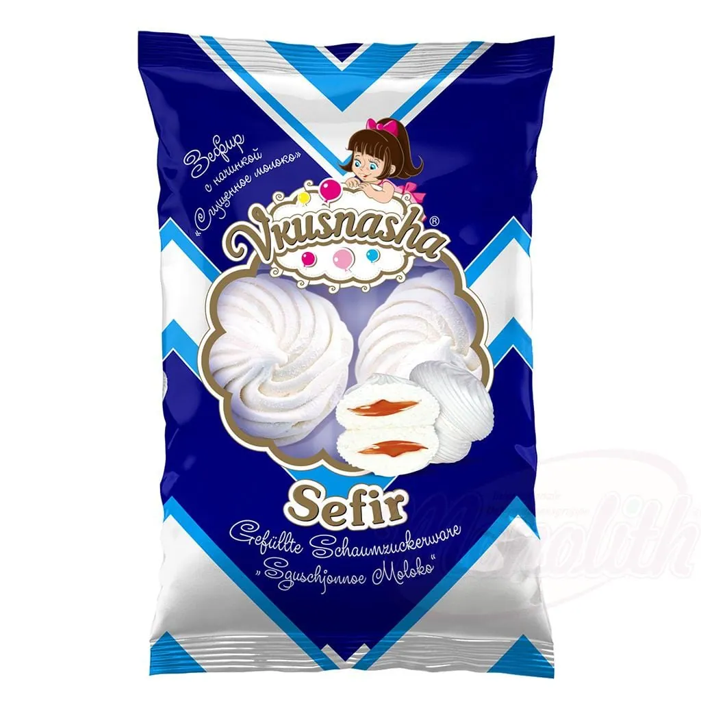 Vkusnasha "Sefir Sguschjonnoe Moloko" – guimauves fourrées au lait concentré caramélisé