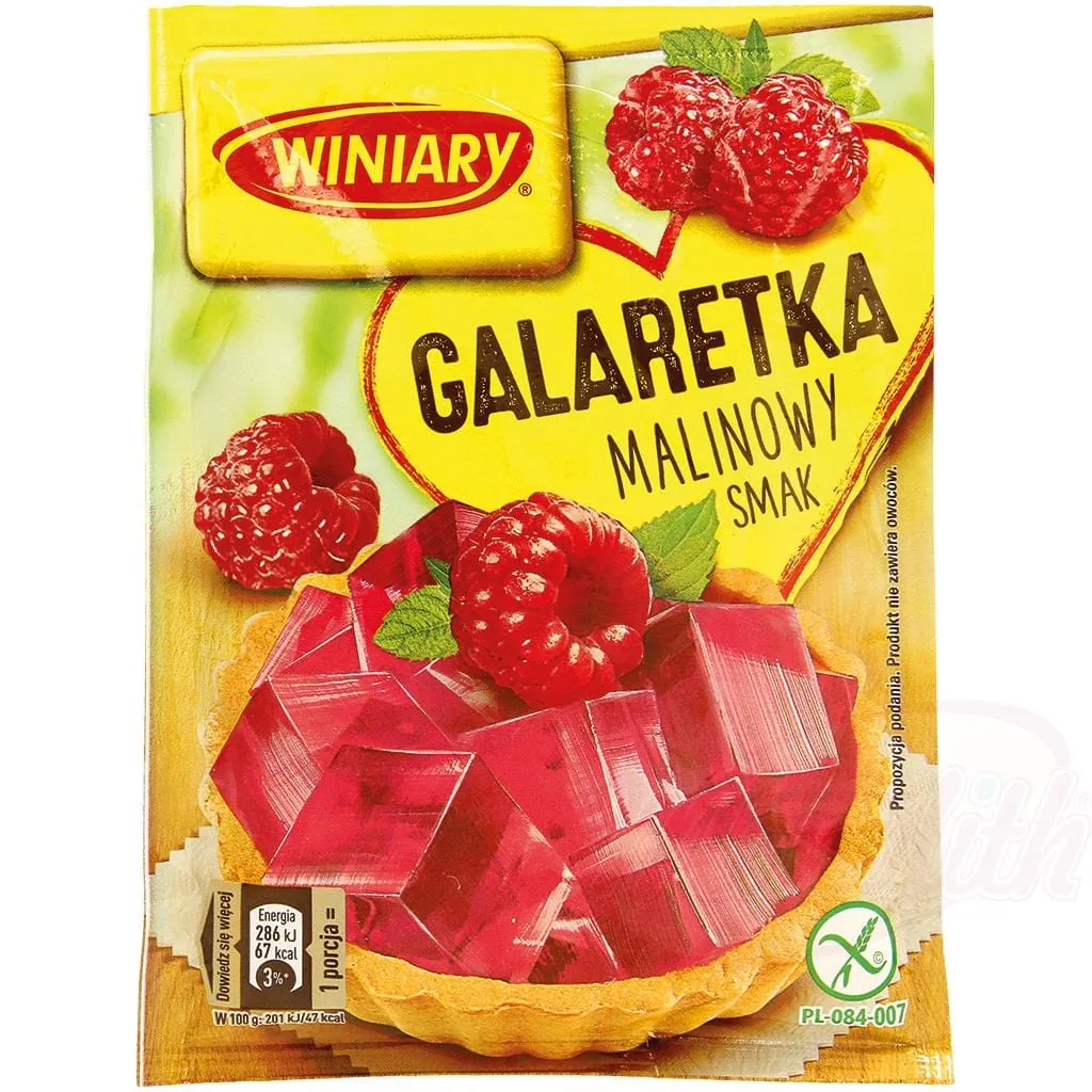 Winiary Poudre pour dessert en gelée – framboise, éclat fruité