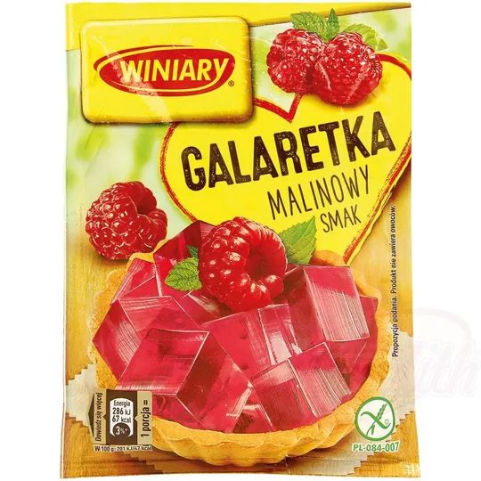 Winiary Poudre pour dessert en gelée – framboise, éclat fruité
