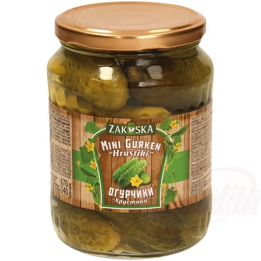 Zakuska Mini-concombres marinés "Hrustiki" – croquants, acidulés, touche de moutarde