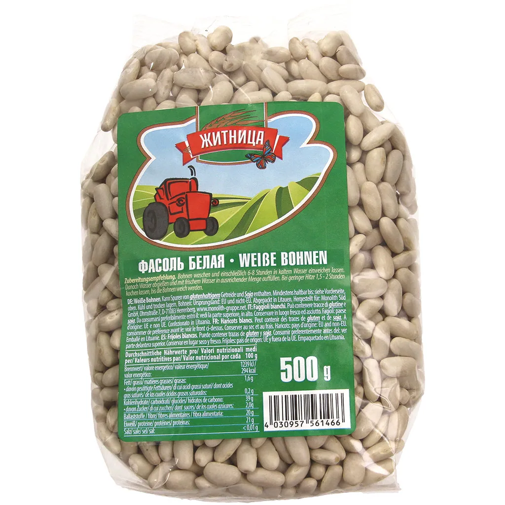 Zhitniza Haricots blancs – légumineuses sèches pour soupes et plats mijotés 500 g